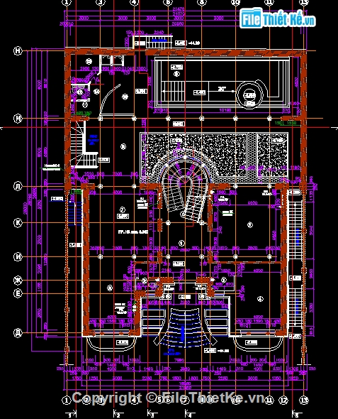 biệt thự 3 tầng,bản vẽ autocad biệt thự 3 tầng,bản vẽ 3 tầng